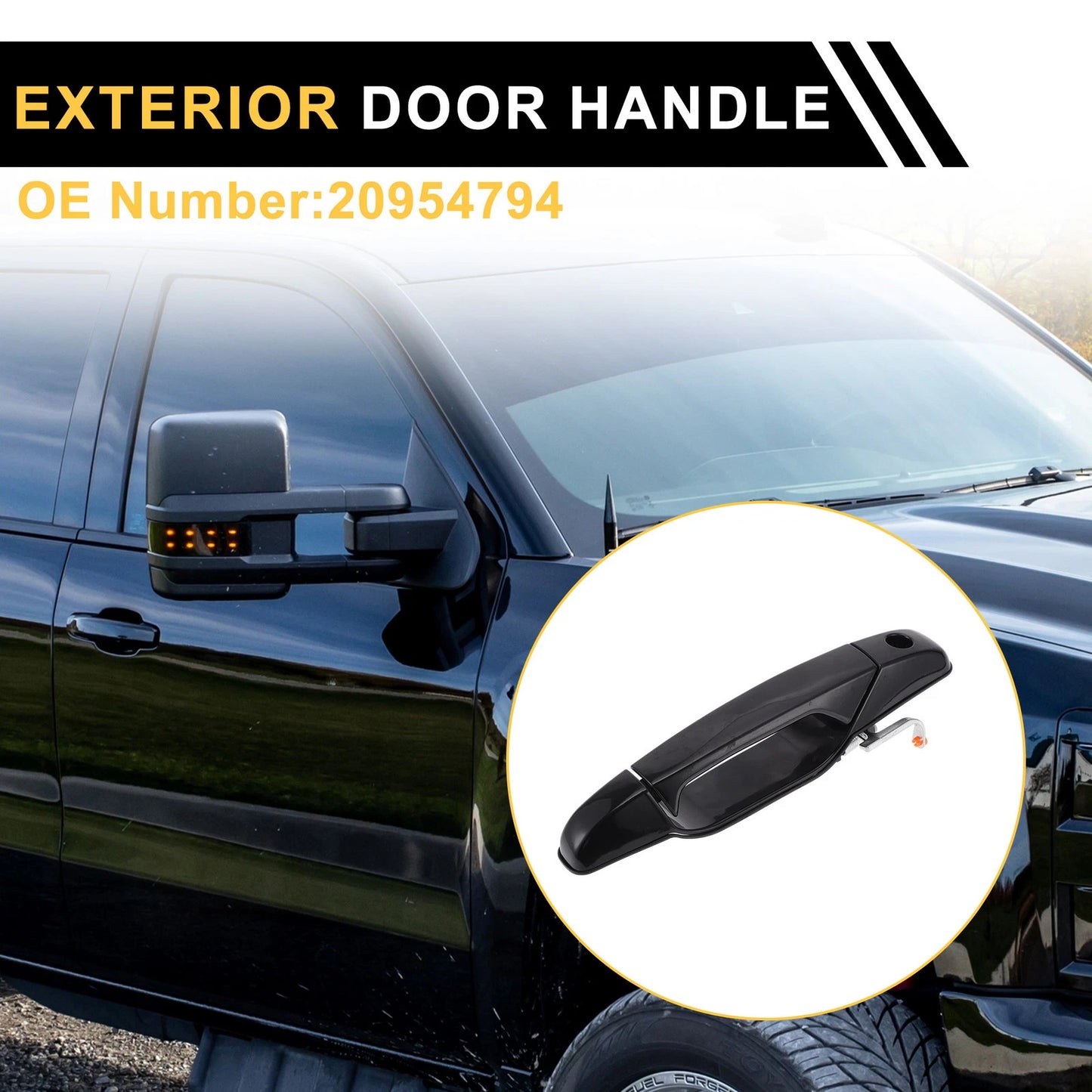 Door Handle Front Right Exterior with Hole for Cadillac Escalade (2007 - 2013)