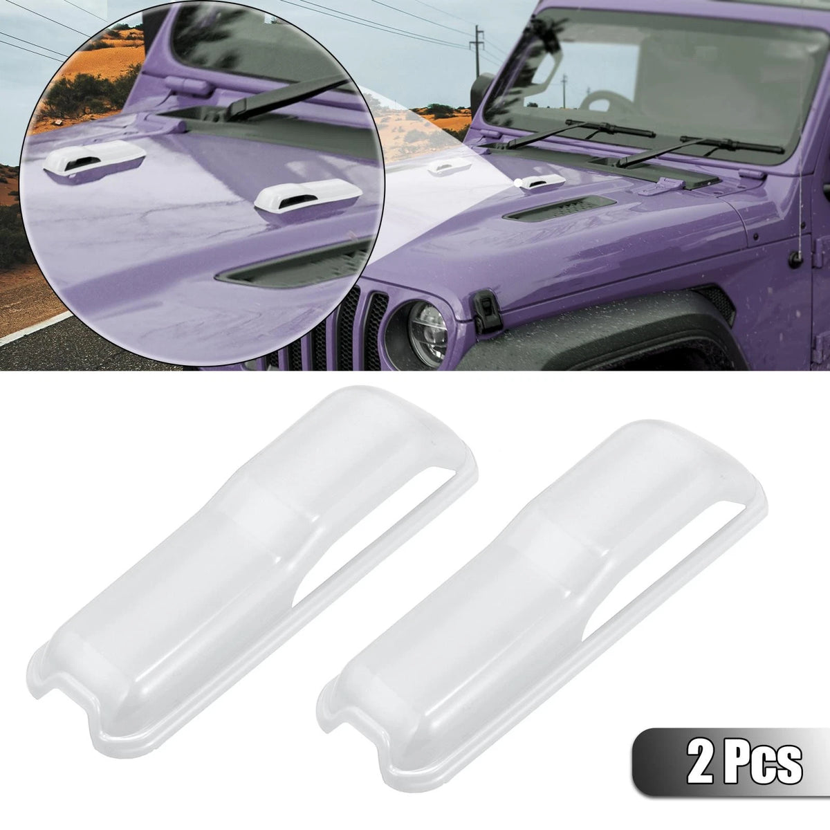 White Engine Hood Hinge Covers for Jeep Wrangler JL JLU (2018-2021)