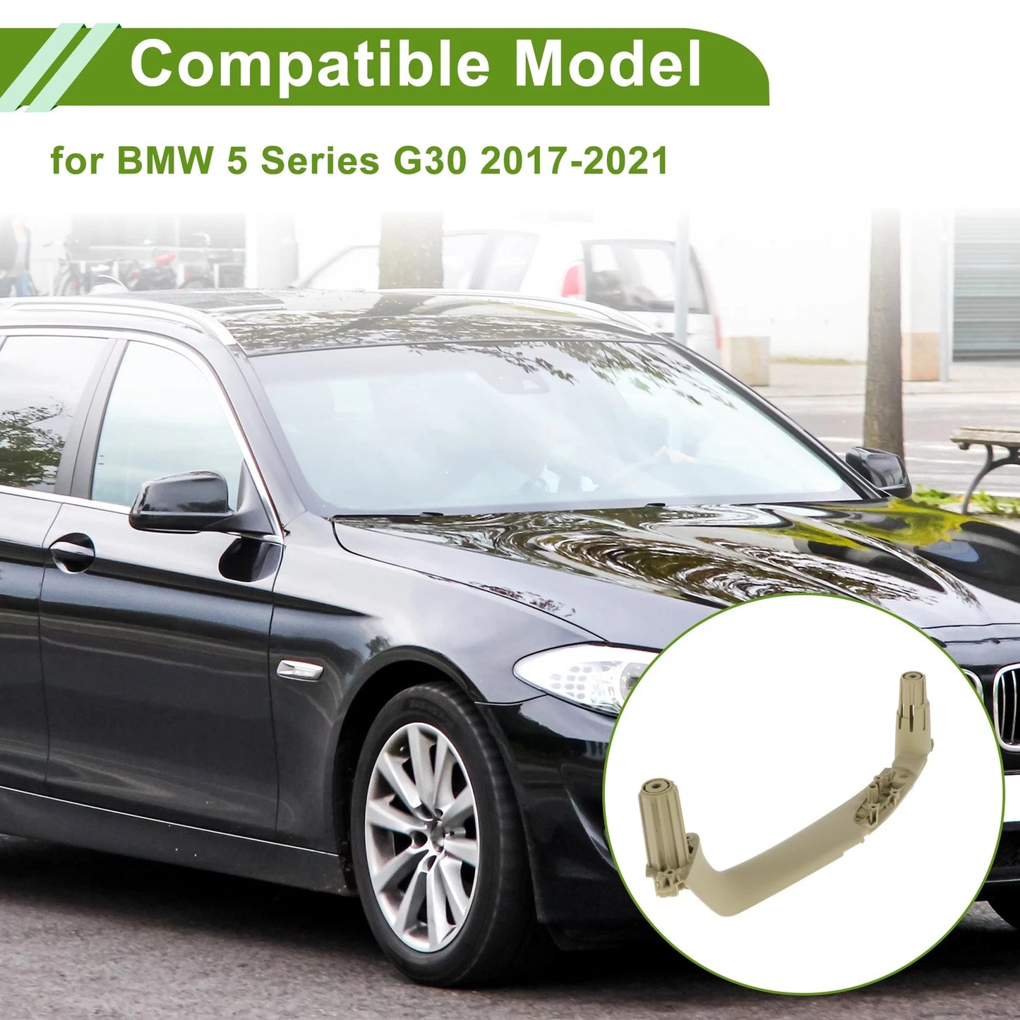 Beige Door Panel Handle Pull Trim Cover for BMW 5 Series (2017-2023)