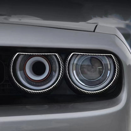 Carbon Fiber Headlight Trim Covers for Dodge Challenger (2015-2023)
