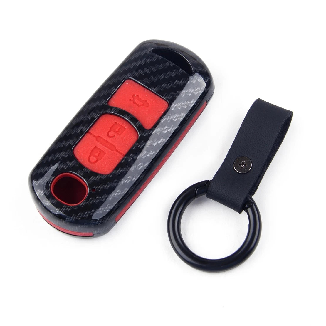 Carbon Fiber Key Fob Case for Mazda 2 3 5 6 CX-5 CX-3 (2010-2023)