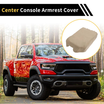 Console Lid Armrest Cover for Toyota Tundra (2007-2021) Beige Microfiber Leather