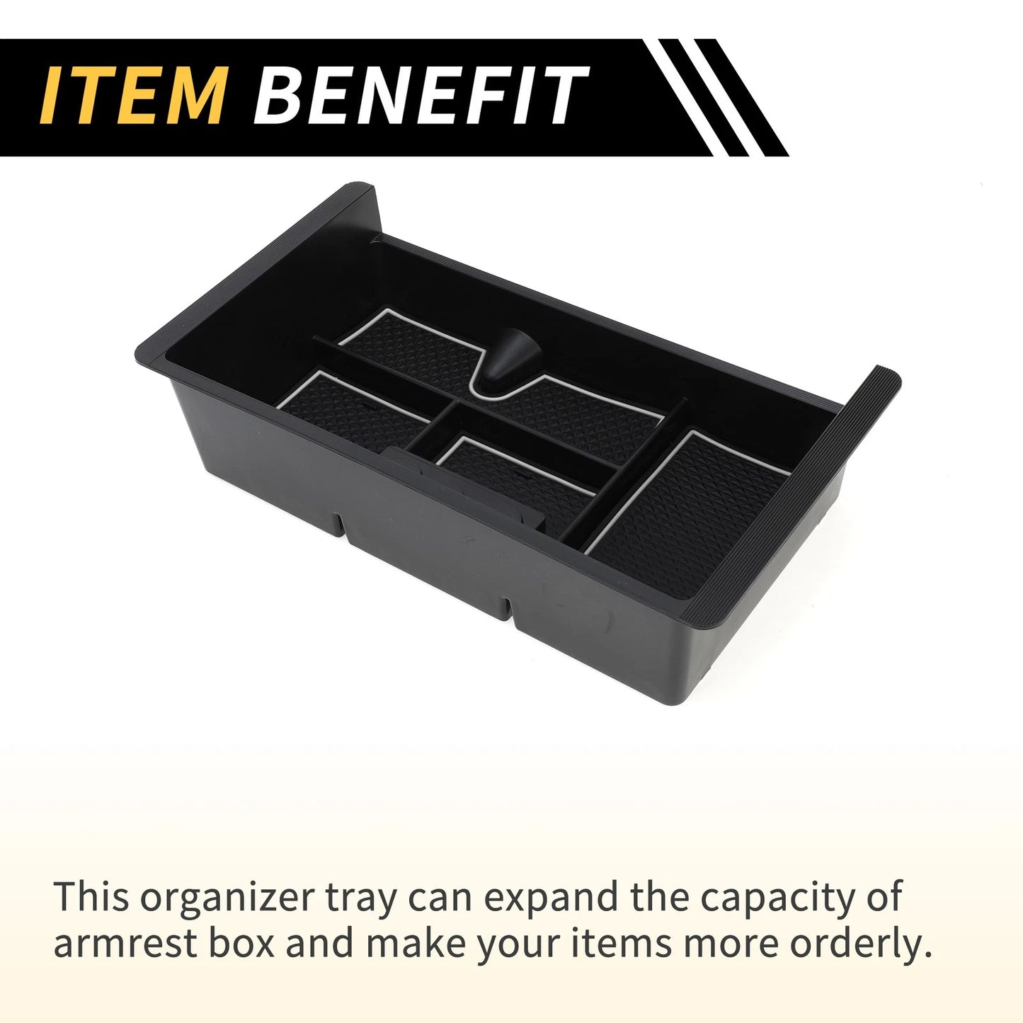 Full Center Console Organizer Tray for Chevy Silverado 1500 & GMC Black White