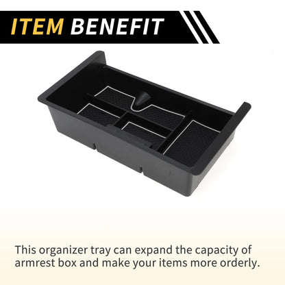 Full Center Console Organizer Tray for Chevy Silverado 1500 & GMC Black White