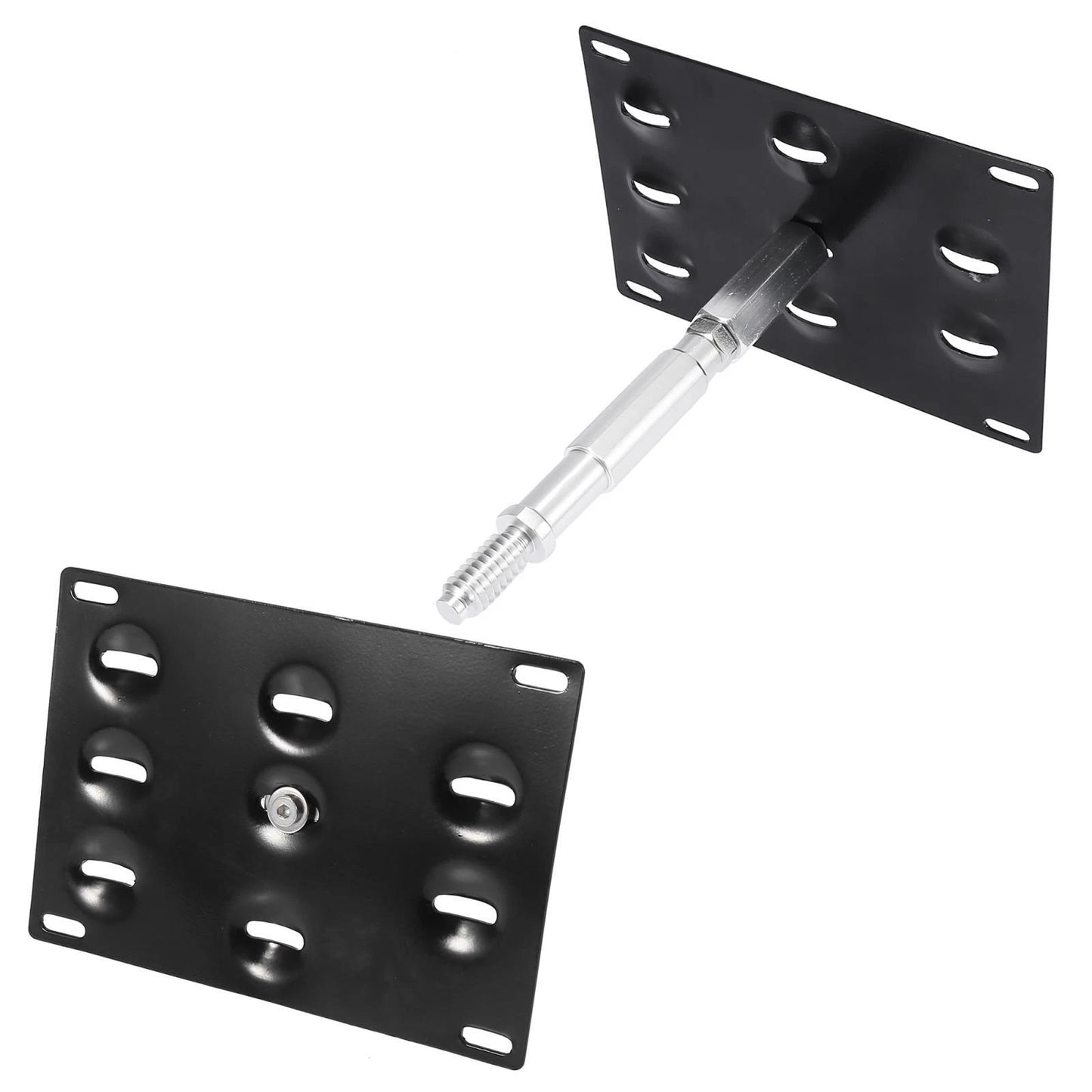 Front Bumper Tow Hook License Plate Mount Bracket Set for Ford