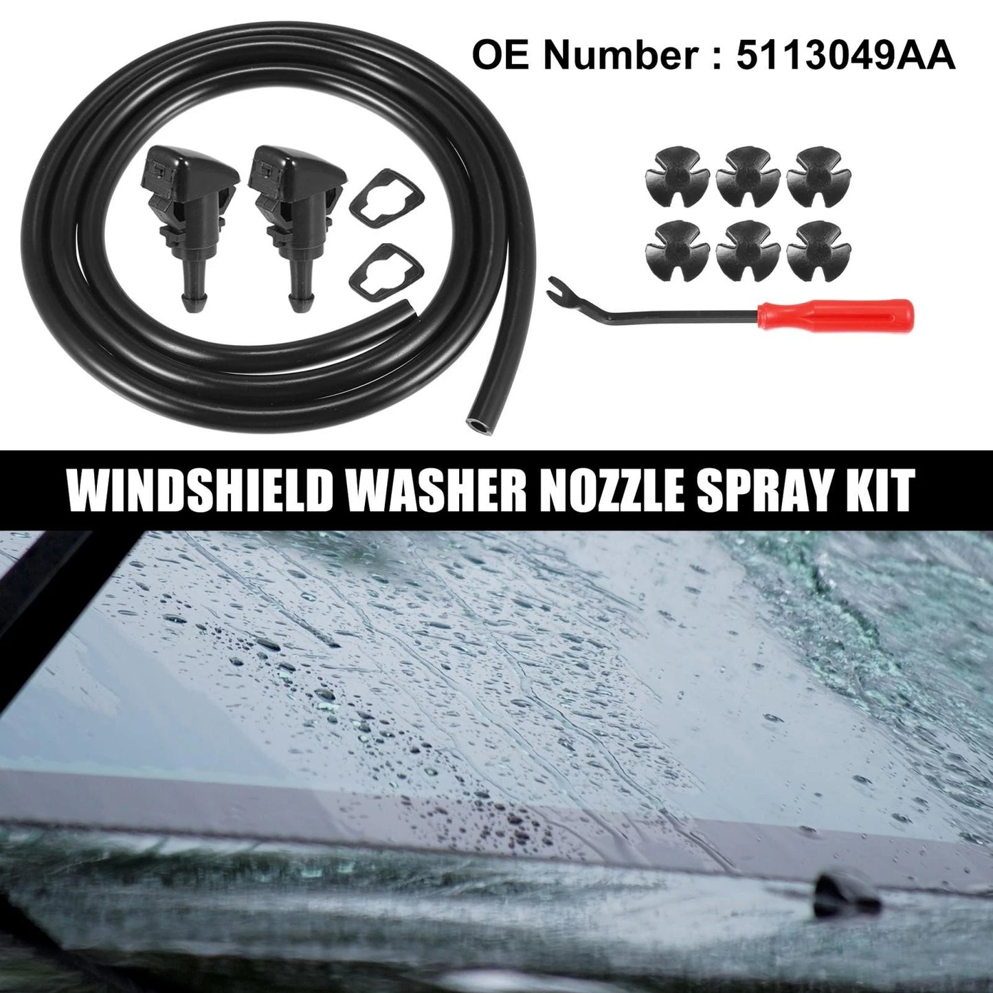 12pcs Front Windshield Washer Nozzle Kit for Chrysler 300C (2004 - 2010)