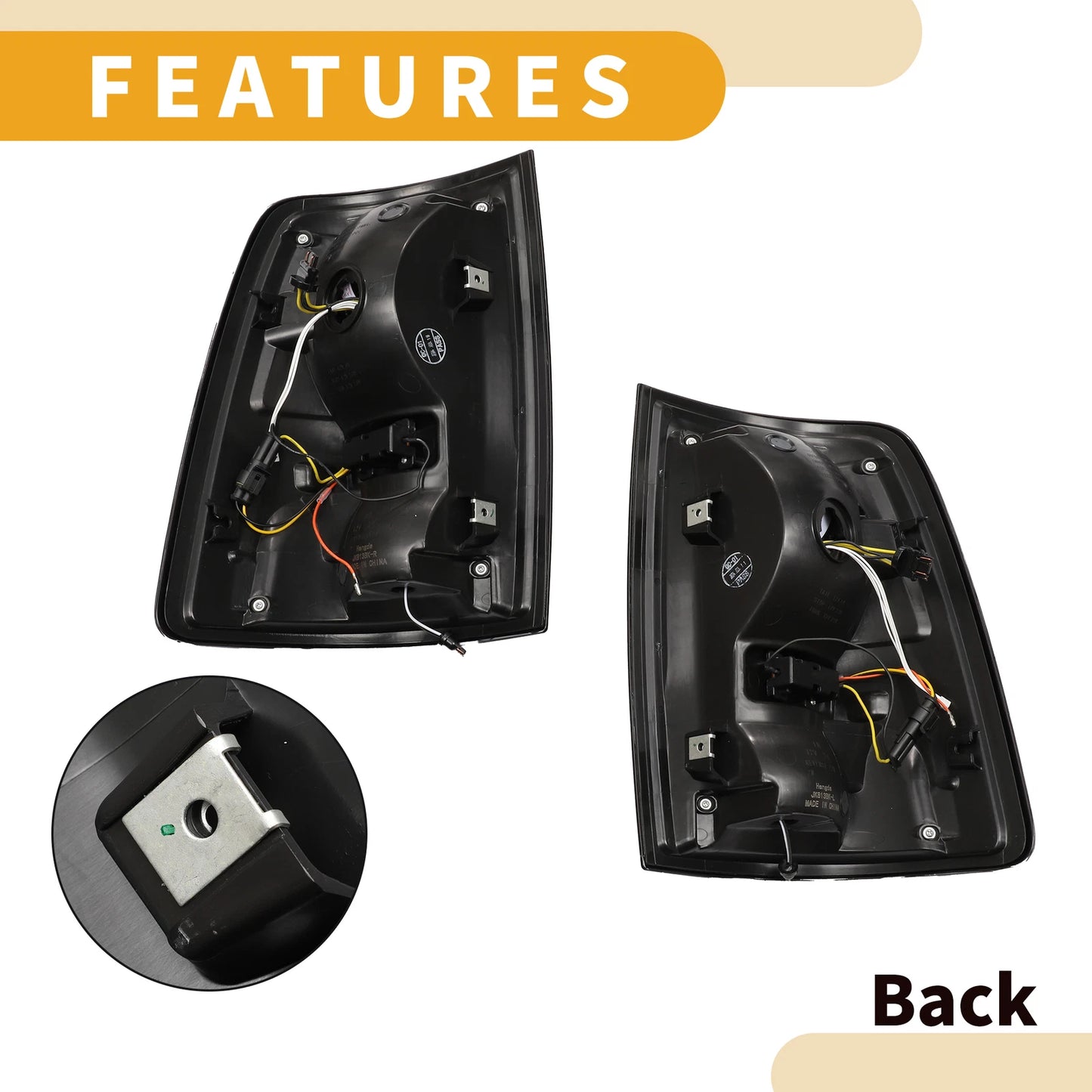 1 Pair OLED Tail Lights Assembly for Dodge Ram 1500-2500-3500 (2009-2018)