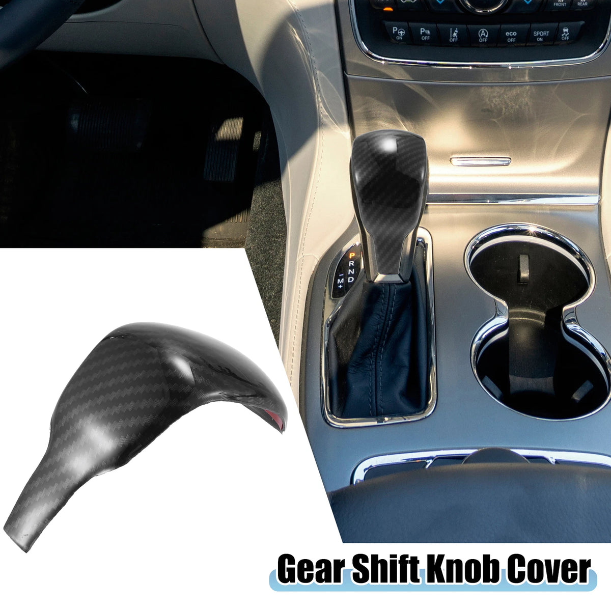 Gear Shift Lever Cover Knob Trim for Jeep Grand Cherokee (2017-2020) Black