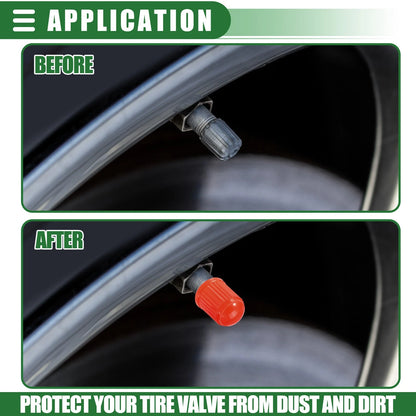30pcs 12mm Tire Valve Stem Caps Plastic Red for Car/SUV/Motorcycles