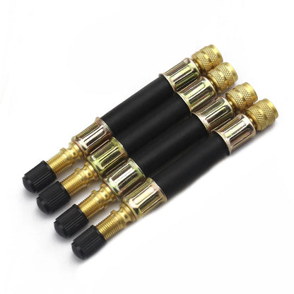 4x Flexible Tire Tyre Valve Extension Adapter for Car Truck Bus Black+Gold