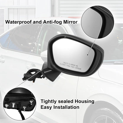 3 Pin Right Side Exterior Door Mirror Assembly Black for Honda Civic (2022-2023)