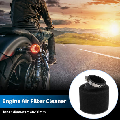 Air Filter / 48–50mm / Motorcycle Universal Rubber Foam Black for Make Model