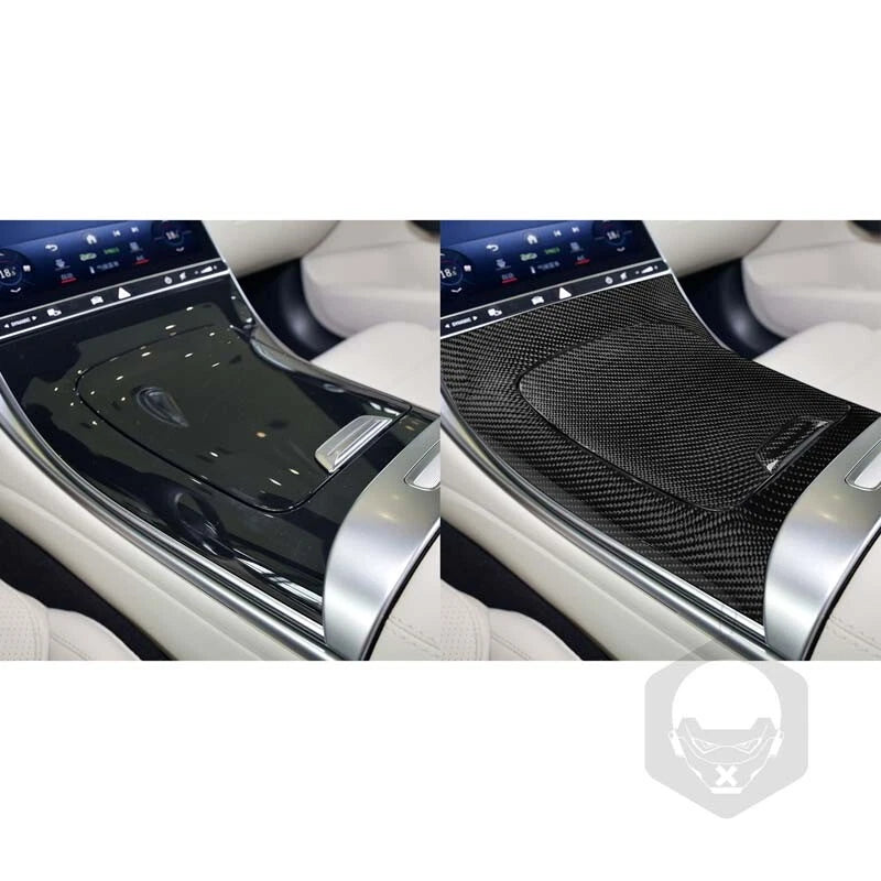 Carbon Fiber Console Armrest Box Panel Cover Trim for Benz C-Class W206 2022+
