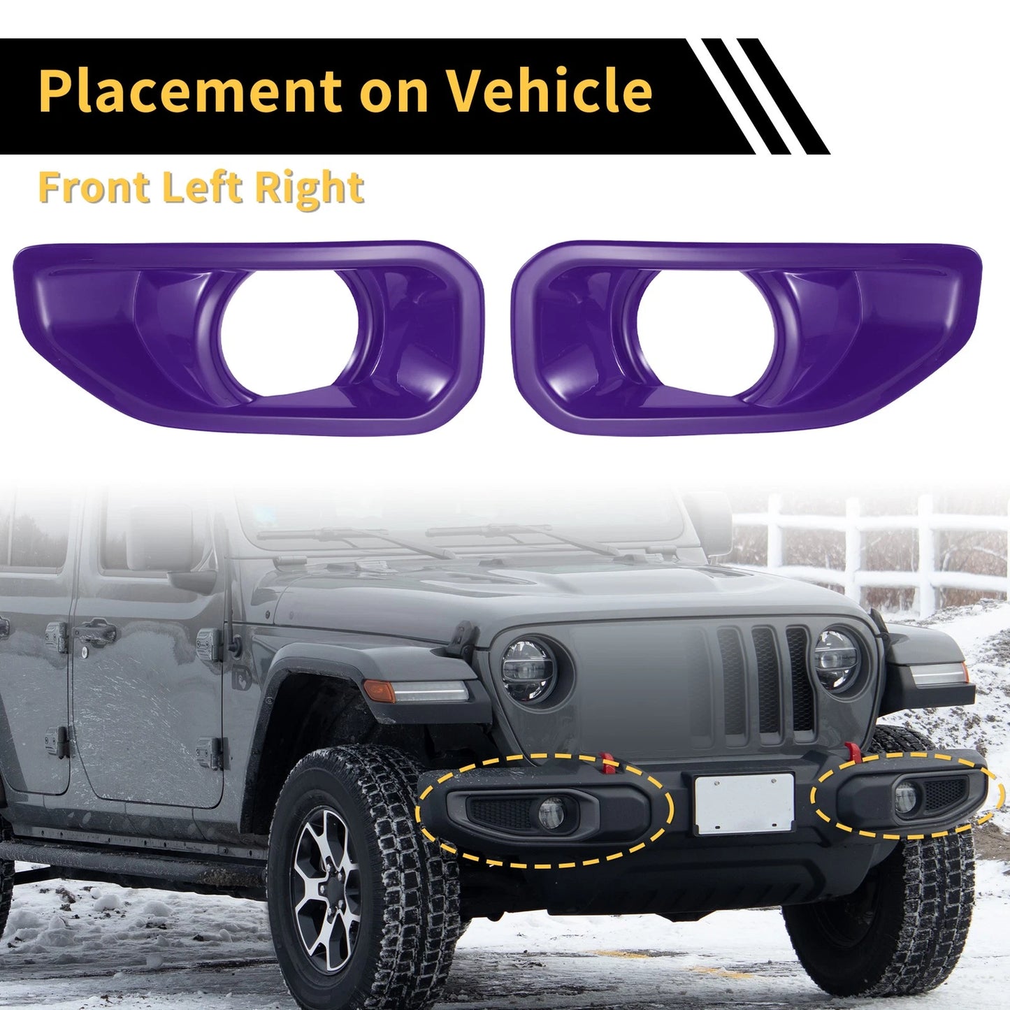 Fog Light Grills for Jeep Wrangler JL Gladiator (2018-2023)