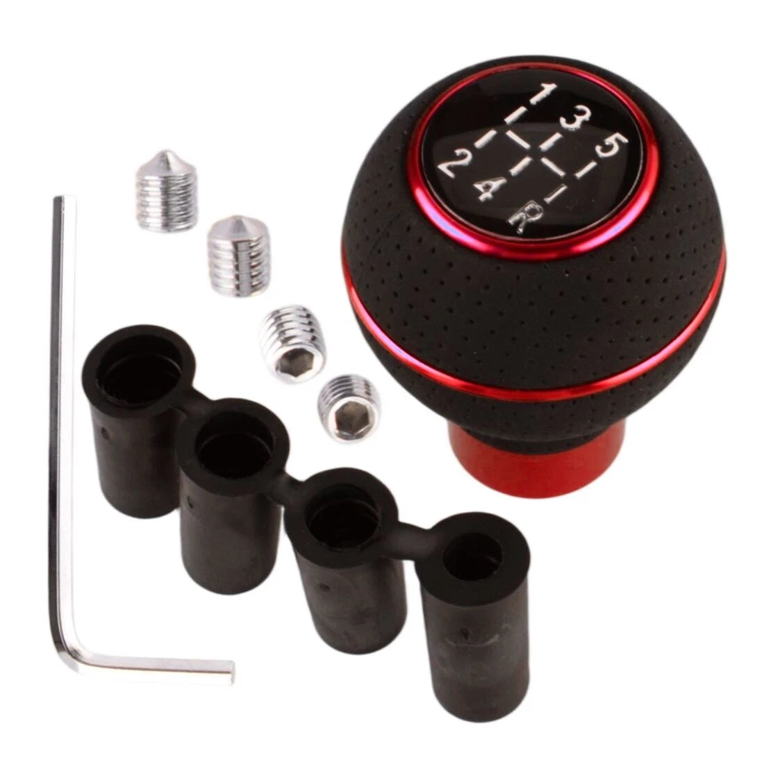 Red 5-Speed Manual Gear Shift Knob for Car