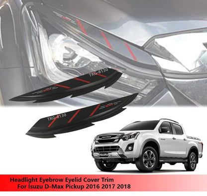 Headlight Eyebrow Eyelid Covers for Isuzu D-Max Dmax (2016-2017)