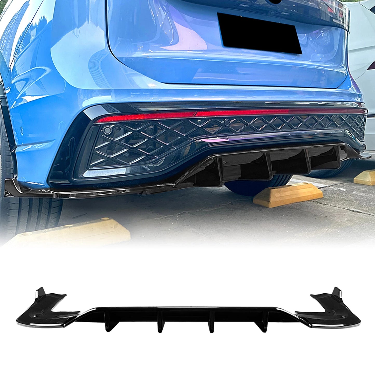 Gloss Black Rear Bumper Diffuser Lip for VW Tiguan MK3 (2024-2025)