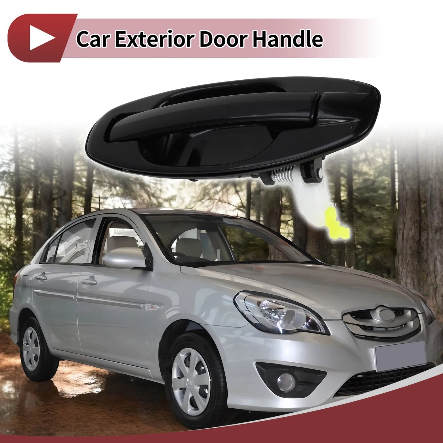 Exterior Door Handle for Hyundai Santa Fe Rear Right Black (2013-2018)