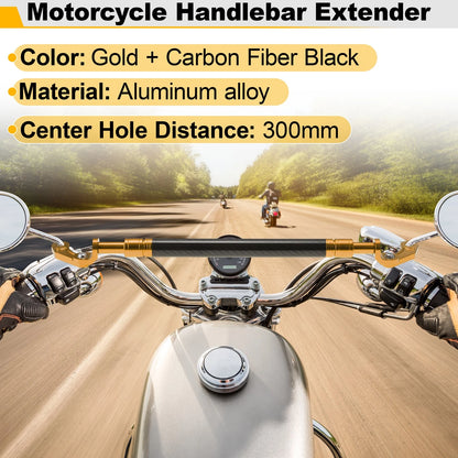Handle Bar Extender Bracket 300mm Center Hole Gold Tone Black for Motorcycle