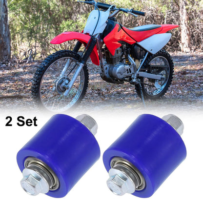 2 x 8mm Motorcycle Chain Pulley Roller Slider Wheel Guide Blue for Motorcycle