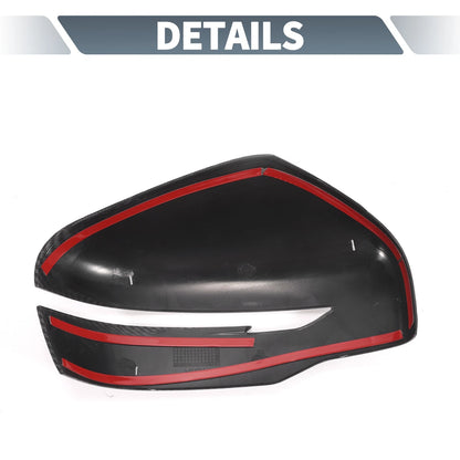 Rearview Mirror Cover Overlay Black Carbon Fiber for Nissan X-Trail Rogue