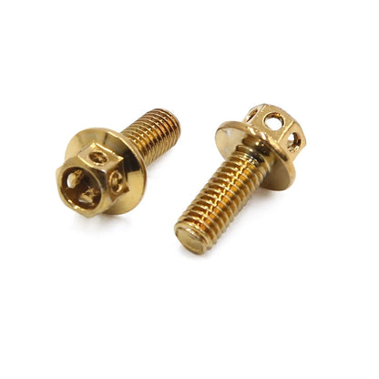 Bolts 14pcs Gold Tone M6 x 15 Stainless Steel Titanium Plated for Motorcycle