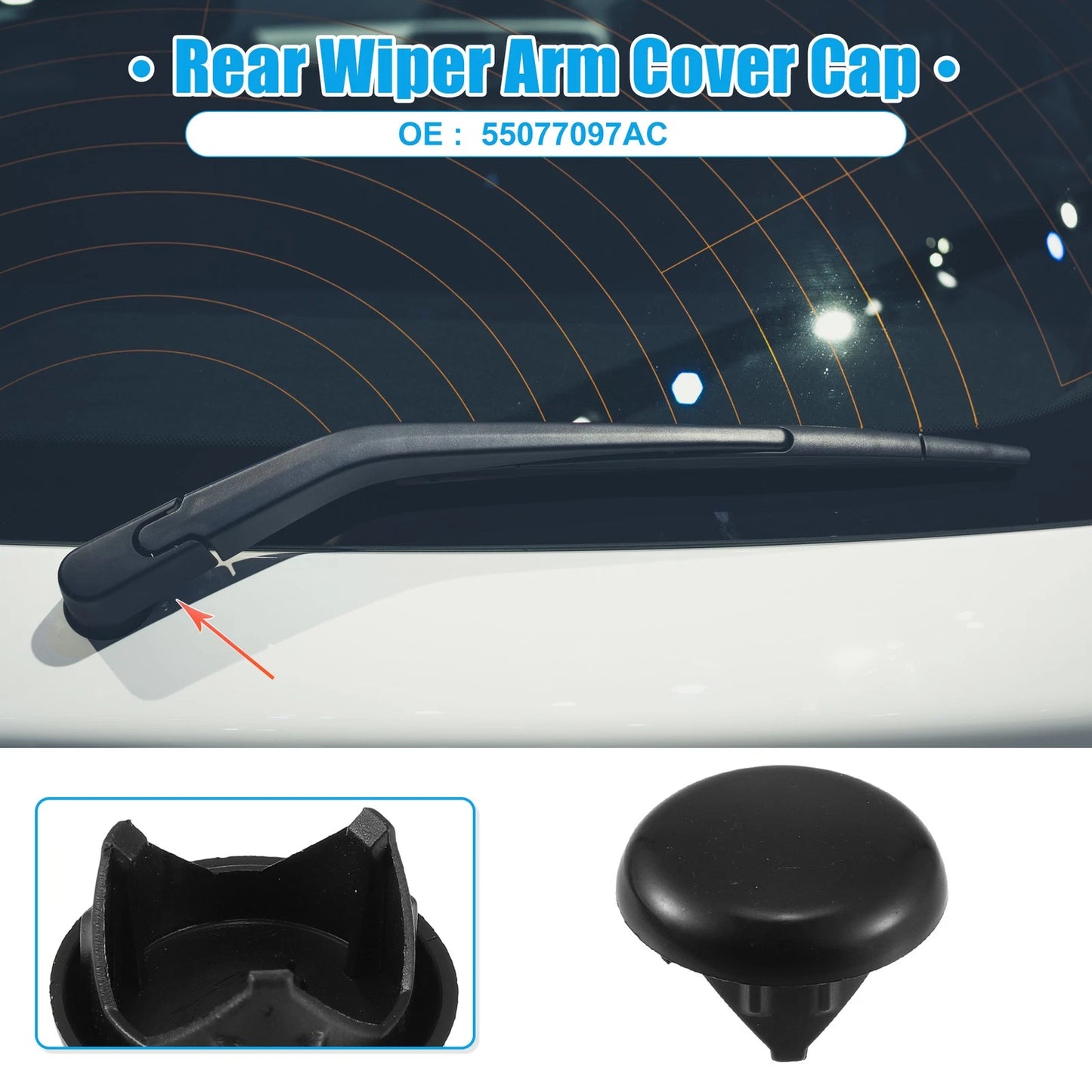 Rear Windshield Wiper Arm Nut Cover for Dodge Caravan (2008-2020)