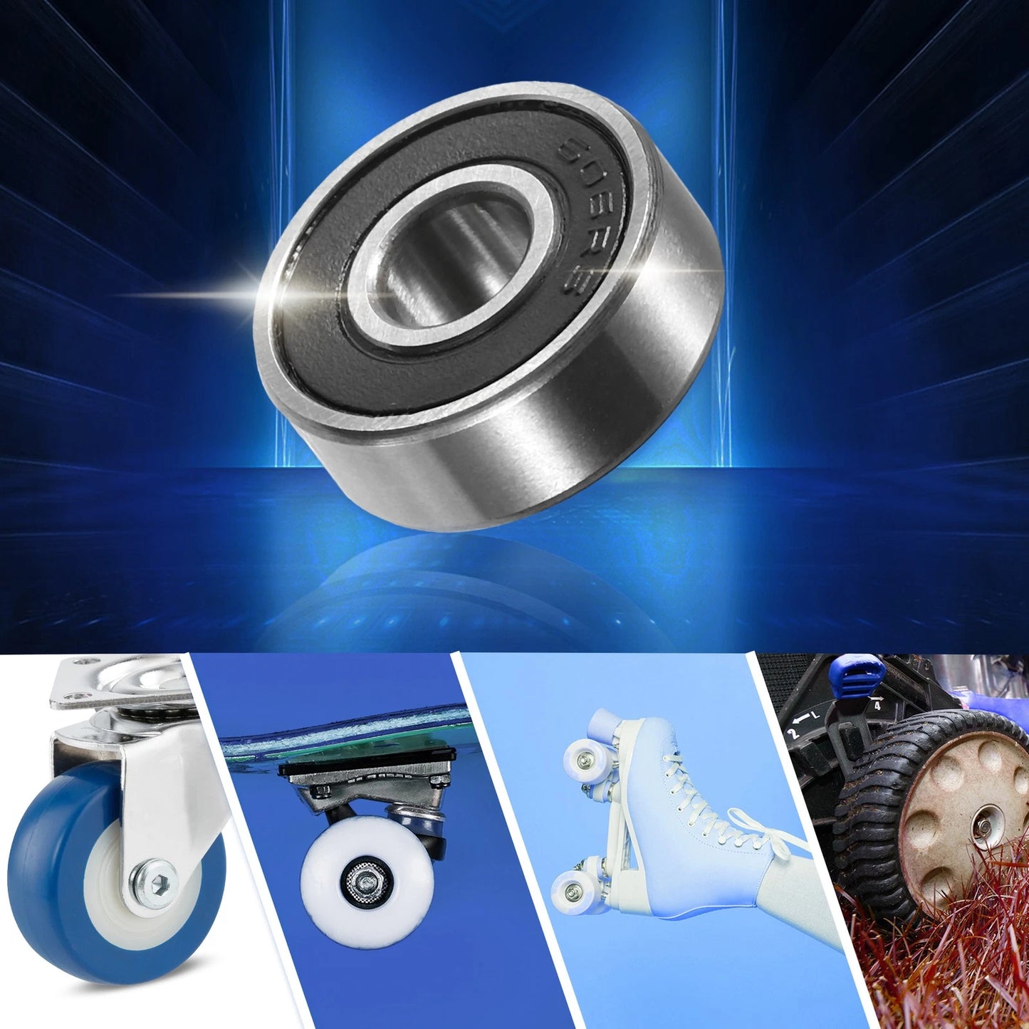 5 x 6x17x6mm Double Rubber Sealed Auto Deep Groove Ball Bearings