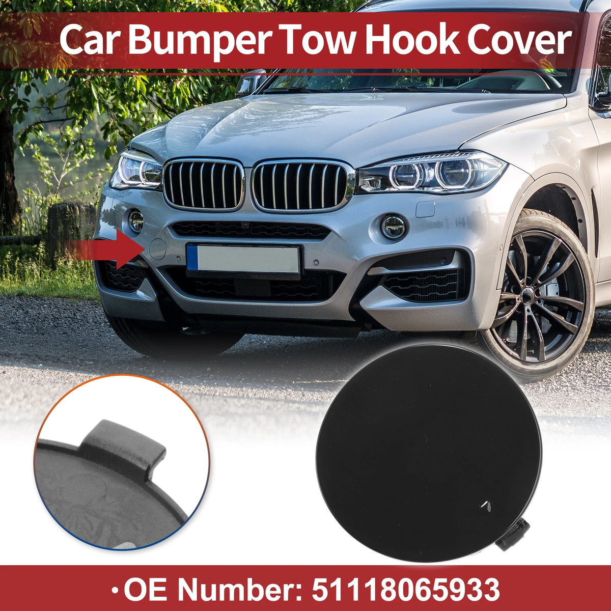 Front Tow Cover Cap for BMW X6 F16 M-SPORT (2015-2019)