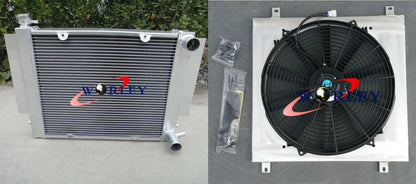 Aluminum Radiator & Fan Shroud for Mazda RX2 RX3 RX4 RX5 RX7 (1970-1985)