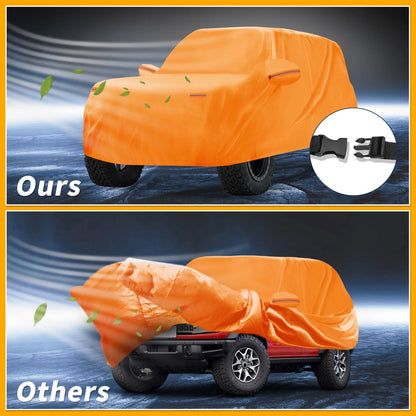 Waterproof All Weather Car Cover for Ford Bronco 4DR Orange (2021-2023)