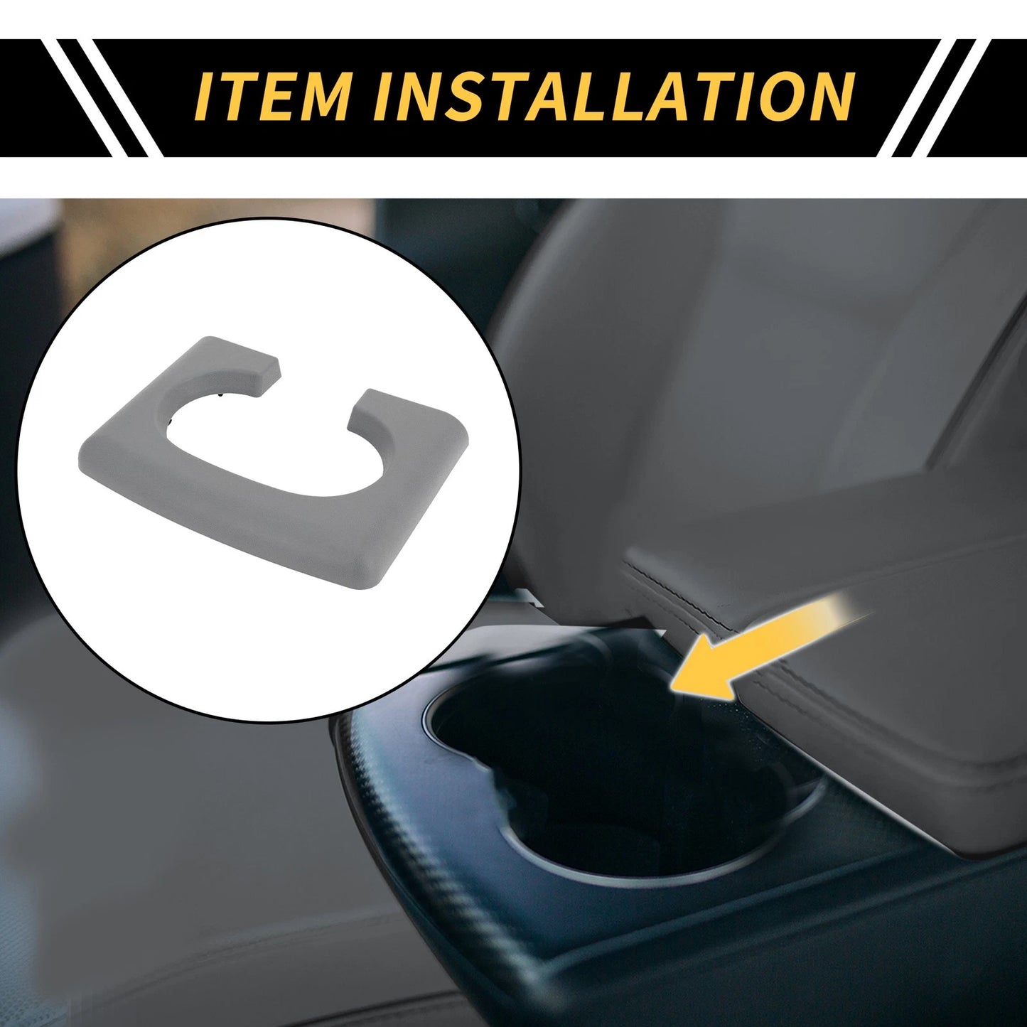 Center Console Cup Holder Pad for Ford F-150 (2004-2014) Gray Replacement