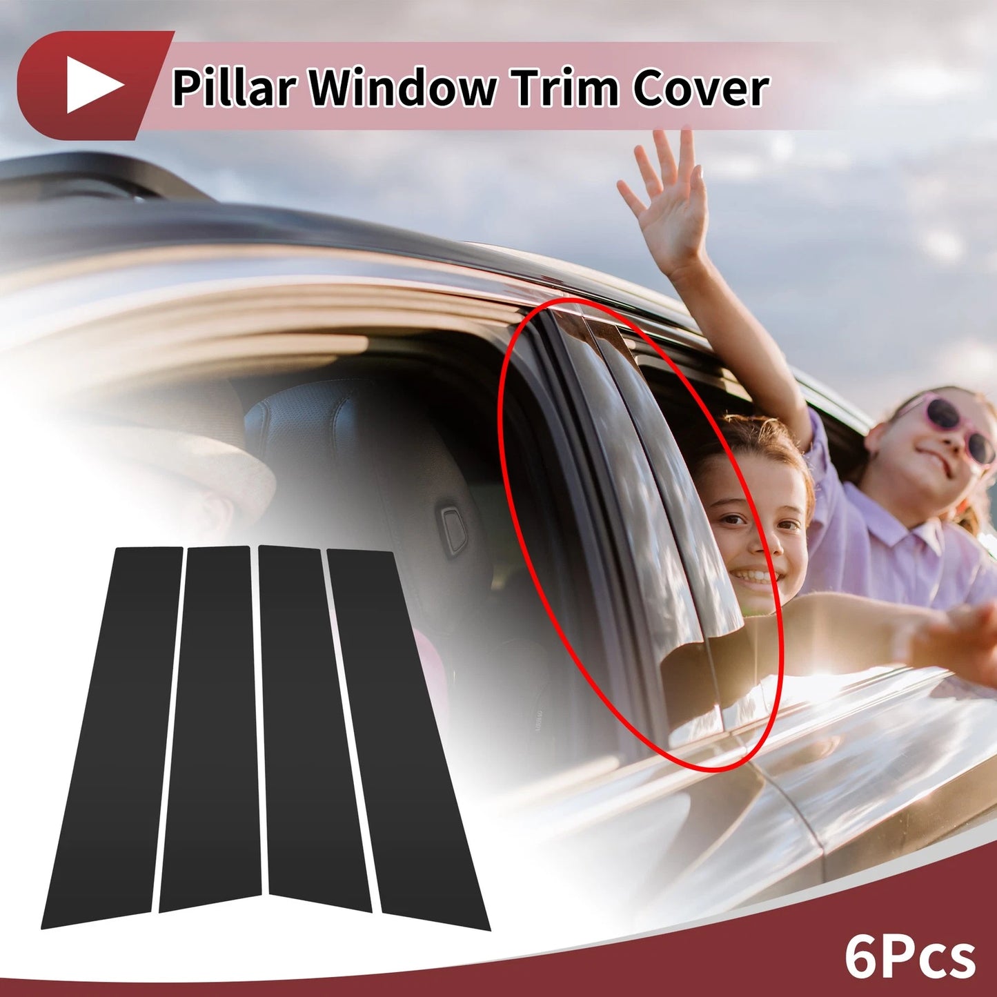 6 x Door Window Trim Pillar for Mazda 2 Hatchback (2007-2013)