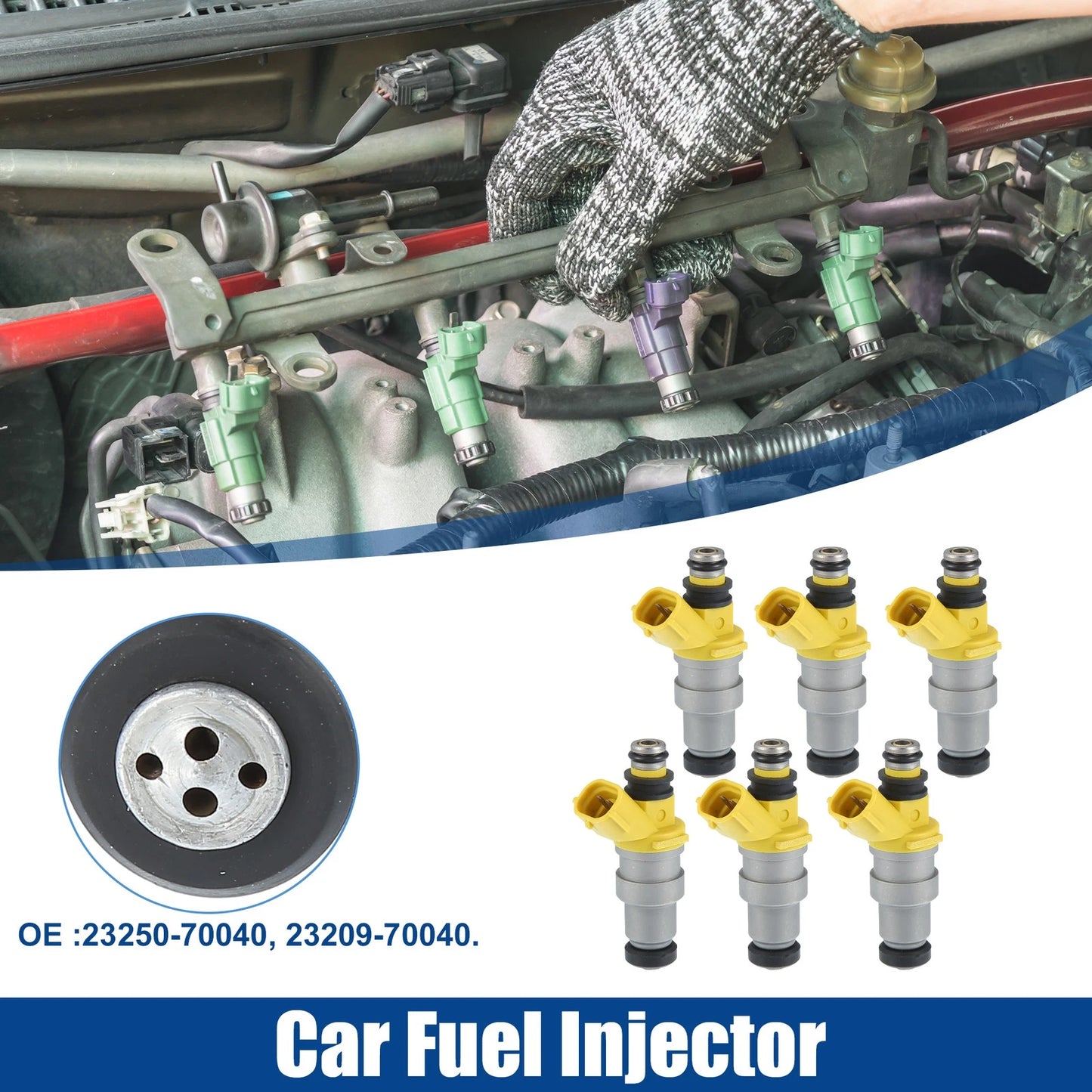6x Car Fuel Injector Nozzle Replacement for Toyota Supra 3.0L (1986–1988)