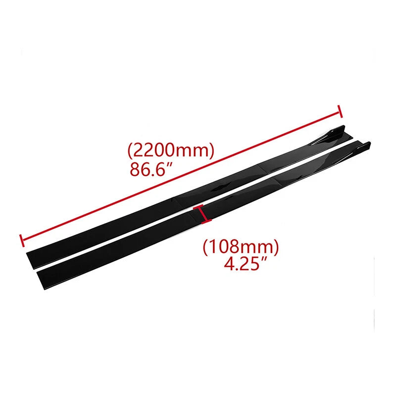2 x 86.6" Gloss Black Side Skirt Extensions for Nissan GTR R33 R34 R35 (1995-2021)