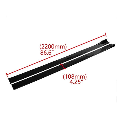 2 x 86.6" Gloss Black Side Skirt Extensions for Nissan GTR R33 R34 R35 (1995-2021)
