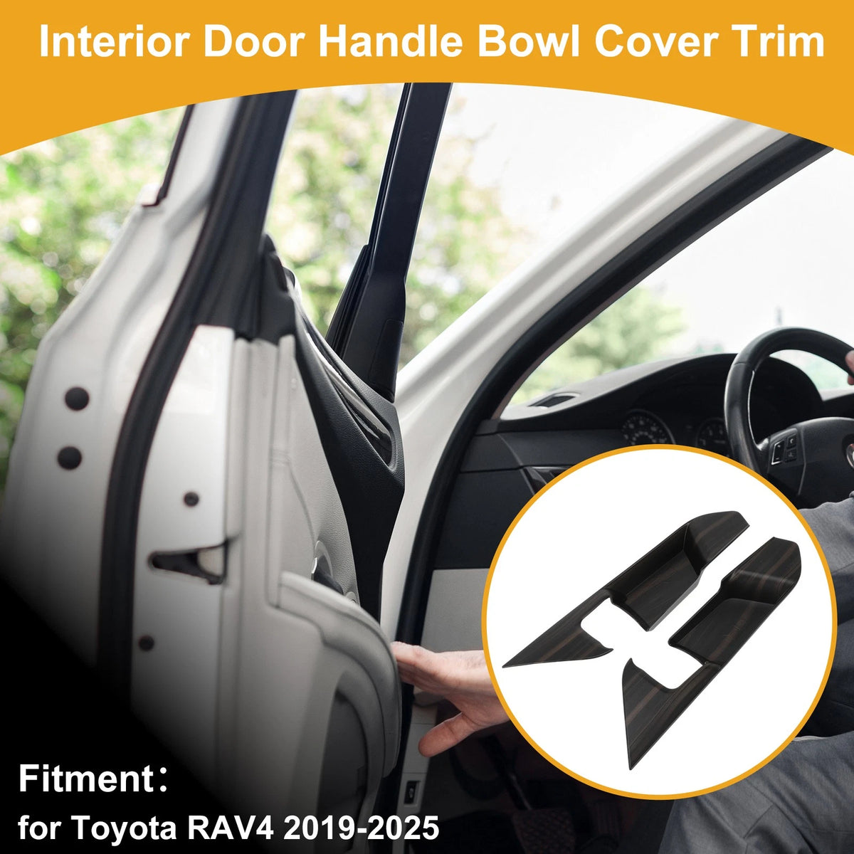 Interior Door Handle Bowl Cover Trim for Toyota RAV4 (2019–2025)