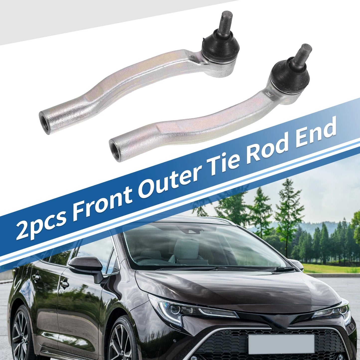 2 x Front Outer Tie Rod End Links for Toyota Sienna (2003–2010)