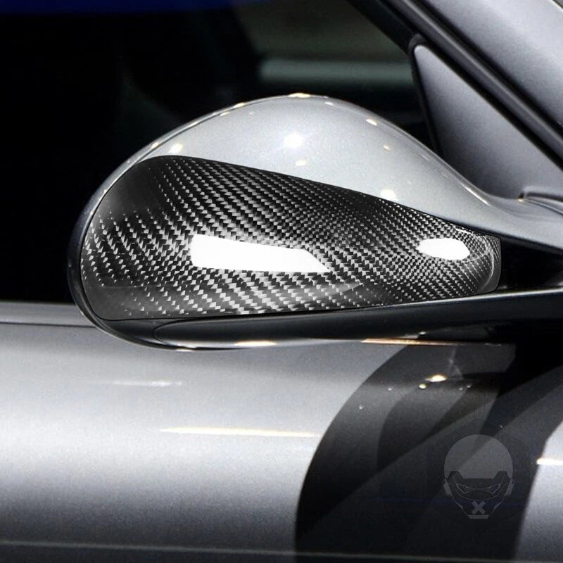 Real Carbon Fiber Wing Mirror Cover Caps Trim Fit For Porsche 911 997 2005-2009
