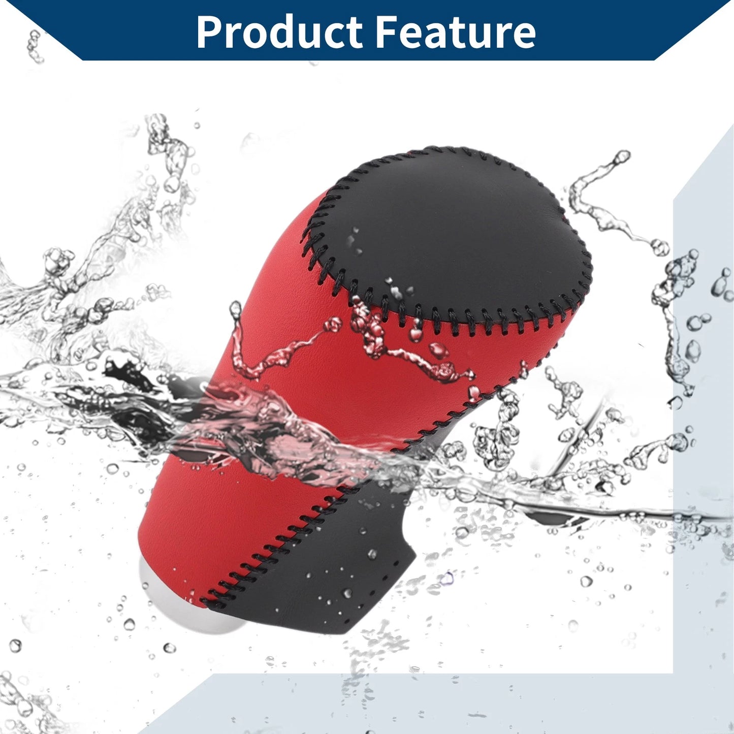 Gear Shift Knob Cover for Chevrolet Malibu Red Black Faux Leather