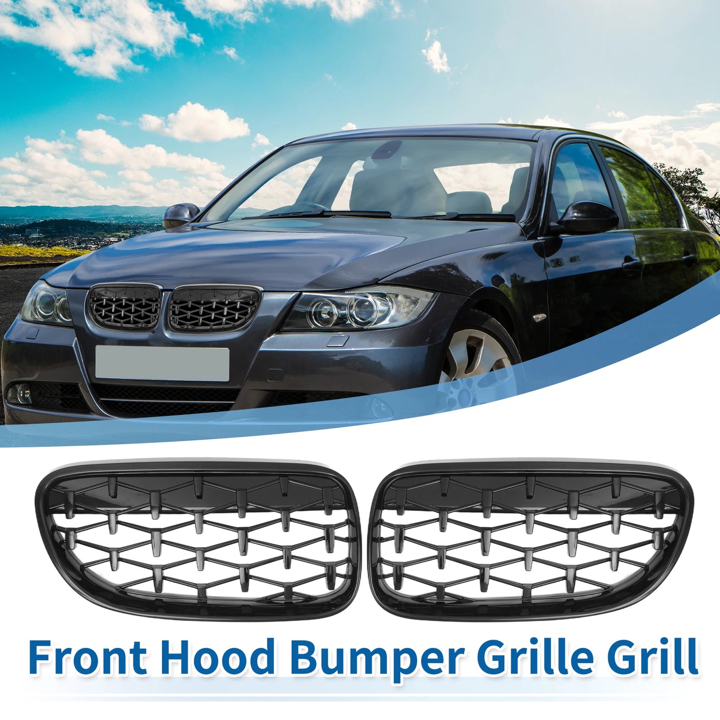 Front Hood Bumper Grille for BMW 335is 335i 328i xDrive (2011-2013) 1 Pair