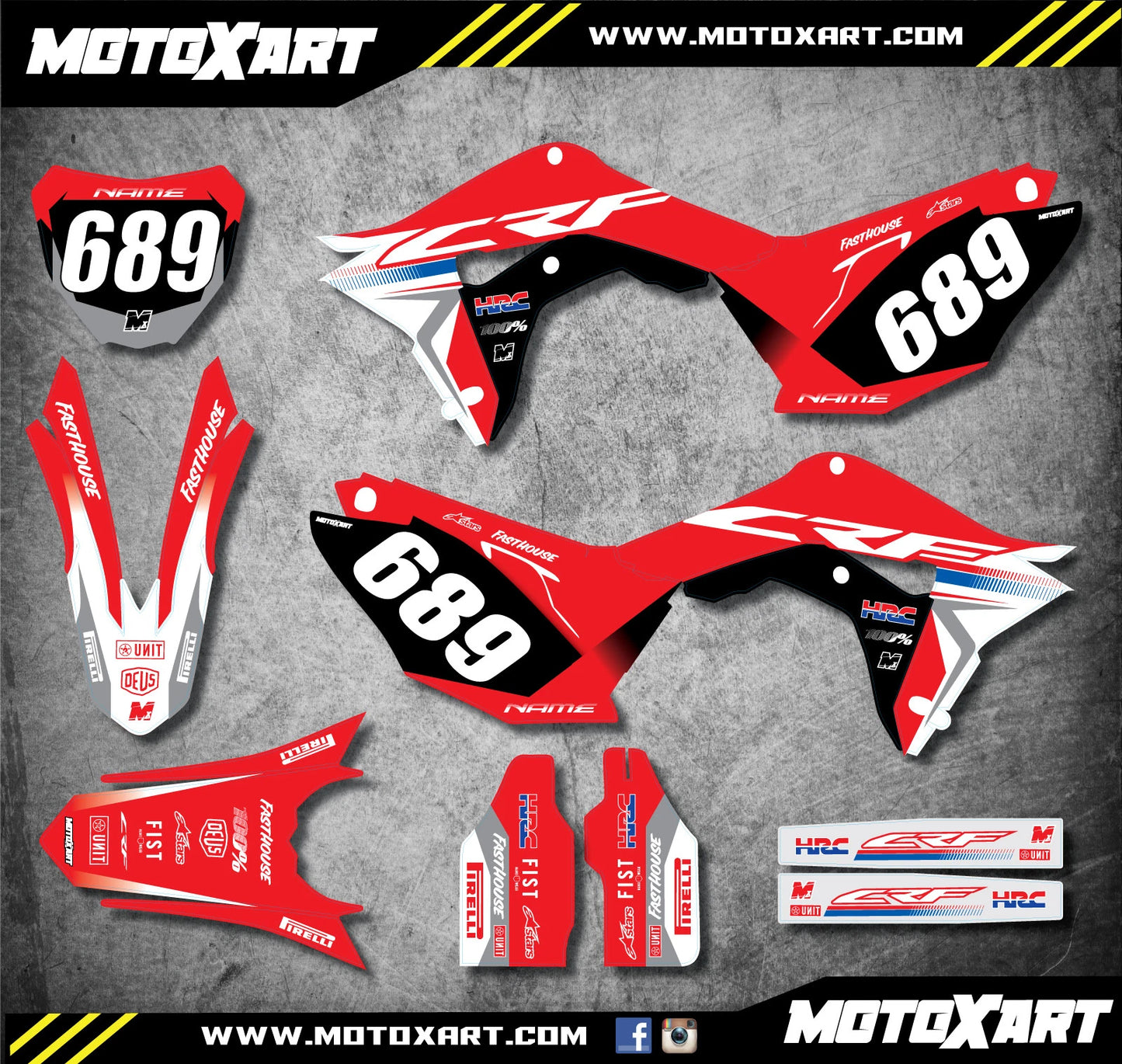PRO Style Sticker Kit for Honda CRF 450 Full Custom Graphic (2017-2019)