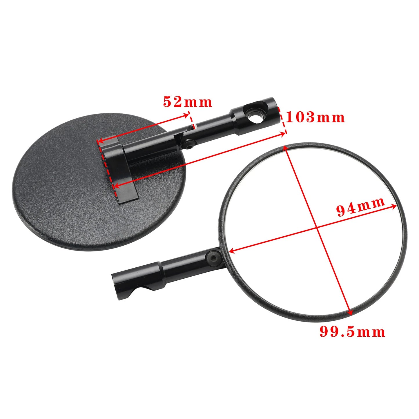 Handlebar End Mirrors 2 x Black Round Plastic M8 M10 for Superbike