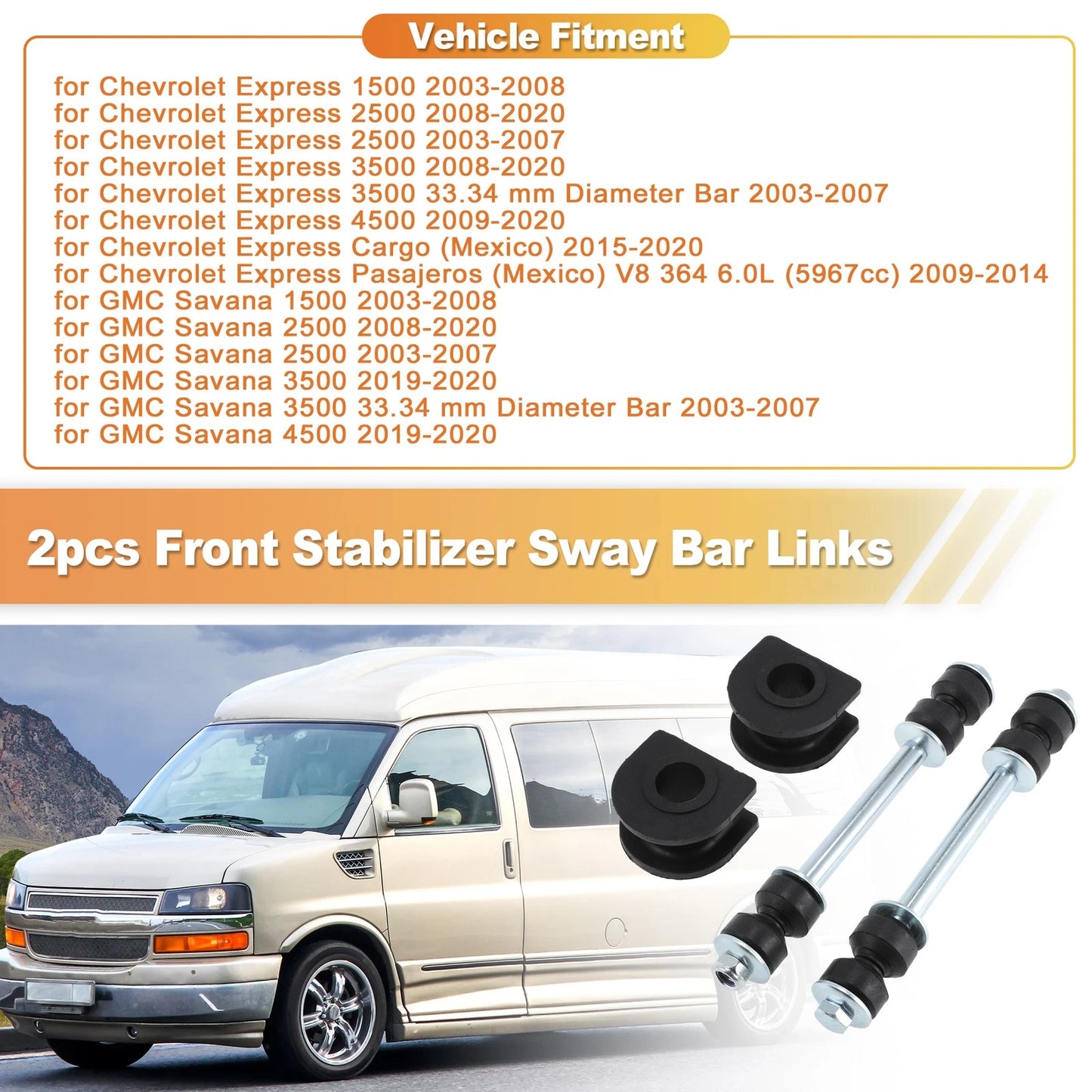 Sway Bar Link Kit for Chevrolet Express 1500 2500 3500