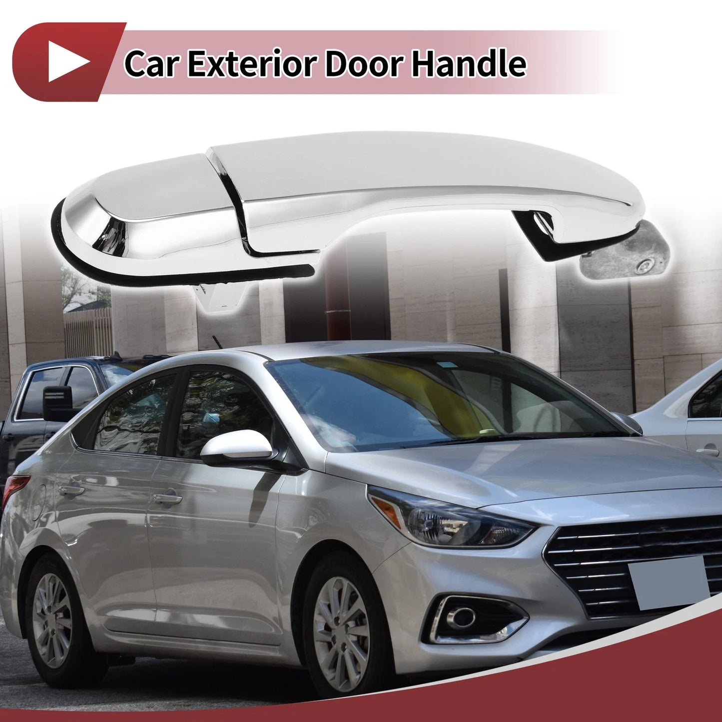 Car Door Handle Grip for Hyundai Tucson Front Right (2016-2023) Silver Tone