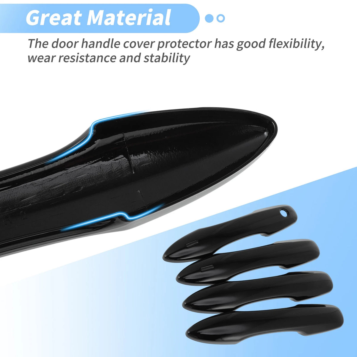 Glossy Black Door Handle Cover for Toyota Camry Corolla (2019-2025)