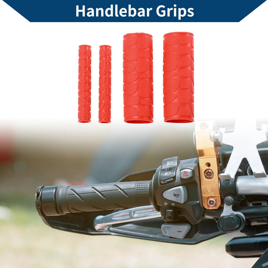 1 1/8” / 29mm Hand Grips Covers Kit Rubber Red for Motorcycle