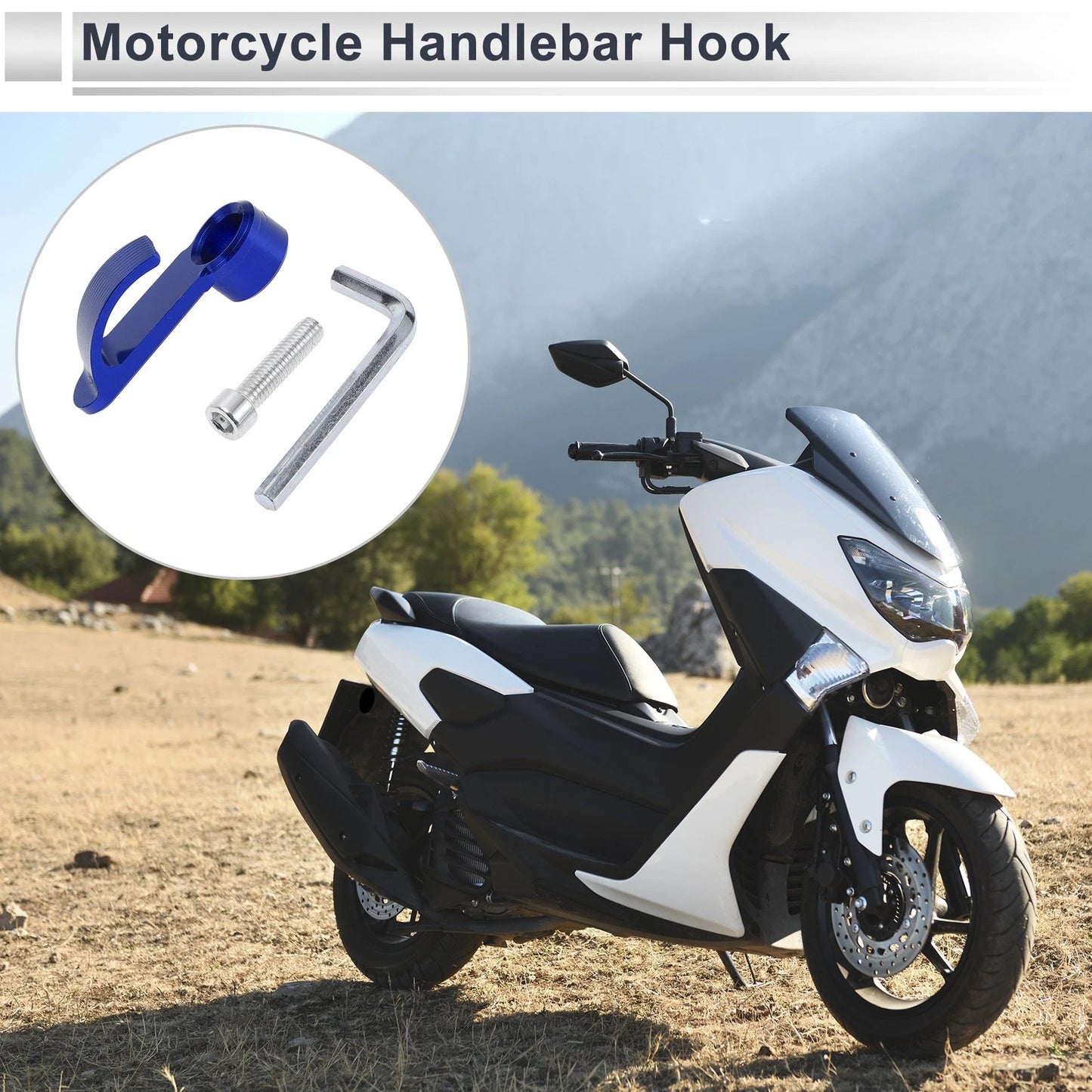 Universal Motorcycle Handlebar Hook Load-Bearing Capacity Blue