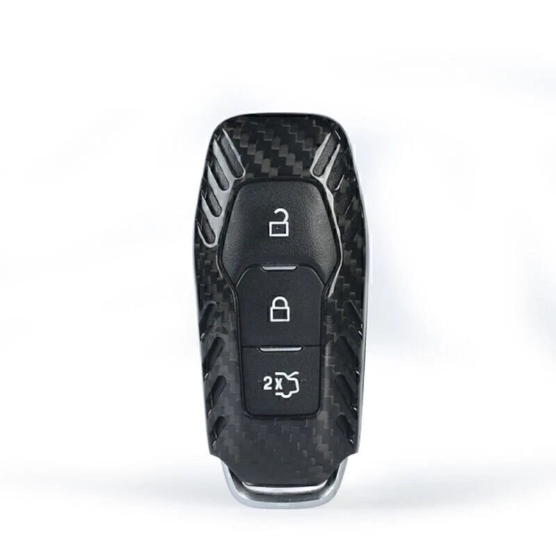 Black Carbon Fiber Key Case Cover for Ford FTA