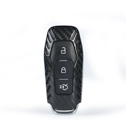 Black Carbon Fiber Key Case Cover for Ford FTA